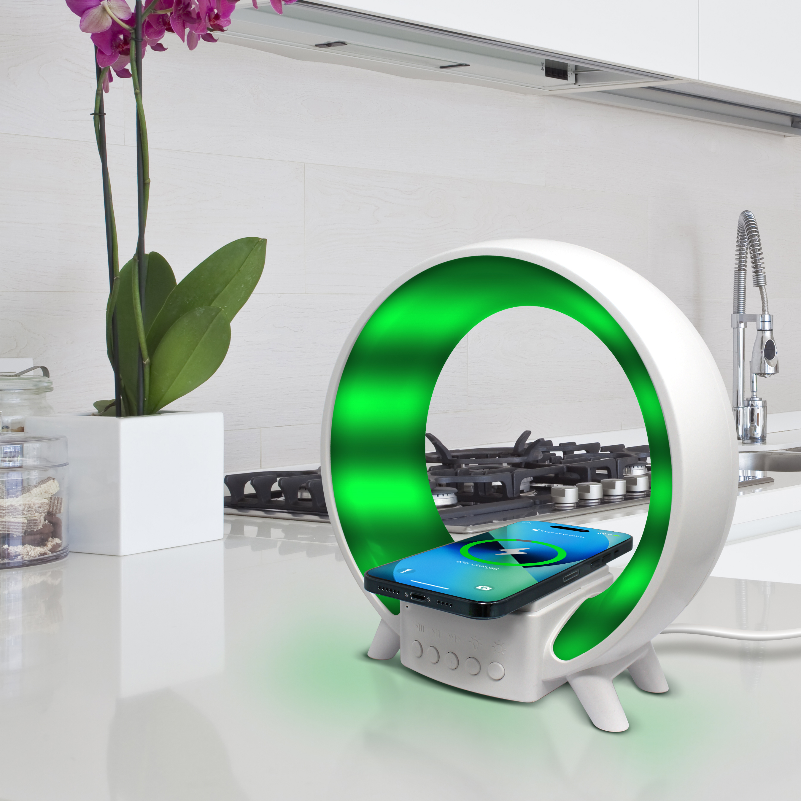 RGB Light Show Speaker with Wireless Charger Header Image